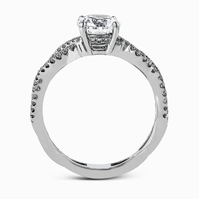 Simon G. 0.65 ctw Bridal Set 18k White Gold Round Cut Engagement Ring
