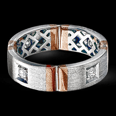 Simon G Men Ring 18k Gold (Rose, White) 0.32 ct Diamond