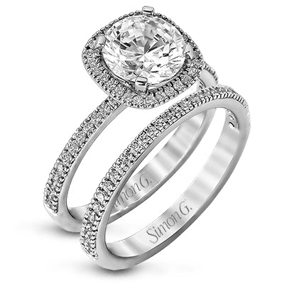 Simon G Bridal Round-Cut Halo Engagement Ring & Matching Wedding Band In 18K Gold With Diamonds (White)