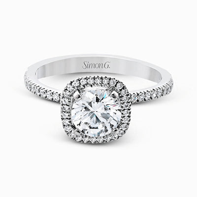 Simon G. 0.46 ctw Bridal Set 18k White Gold Round Cut Engagement Ring