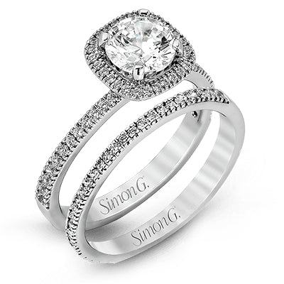 Simon G Bridal Round-Cut Halo Engagement Ring & Matching Wedding Band In 18K Gold With Diamonds (White)