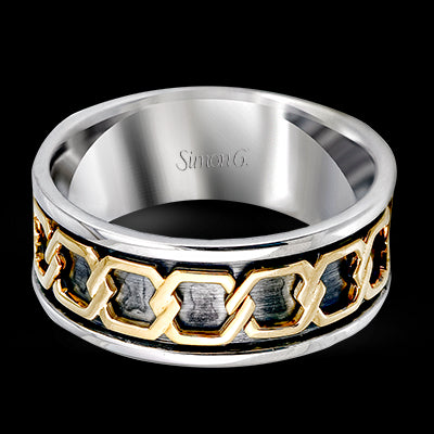Simon G. 18k Two Tone Gold Wedding Band