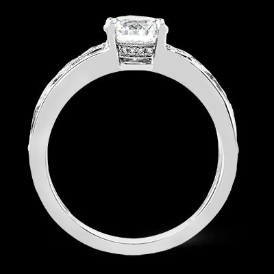 Simon G. 0.09 ctw 18k White Gold Round Cut Engagement Ring