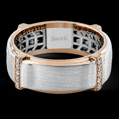 Simon G Men Ring 14k Gold (Rose, White) 0.16 ct Diamond