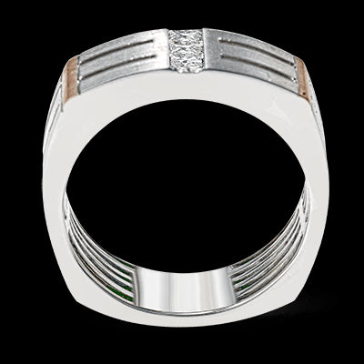 Simon G Men Ring 18k Gold (Rose, White) 0.21 ct Diamond