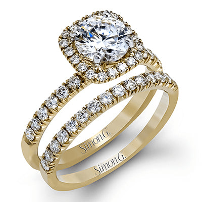 Simon G Bridal Round-Cut Halo Engagement Ring & Matching Wedding Band In 18K Gold With Diamonds (Yellow)