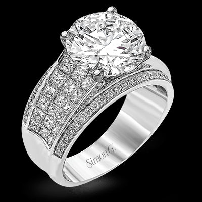 Simon G. 1.31 ctw 18k White Gold Round Cut Engagement Ring