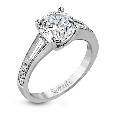 Simon G Bridal Round-Cut Simon Set Engagement Ring In 18K Gold With Diamonds (White)