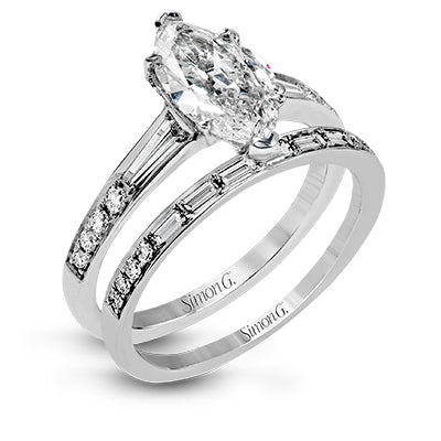 Simon G Bridal Marquise-Cut Engagement Ring & Matching Wedding Band In 18K Gold With Diamonds (White)