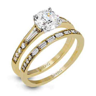 Simon G Bridal Round-Cut Engagement Ring & Matching Wedding Band In 18K Gold With Diamonds (Yellow)