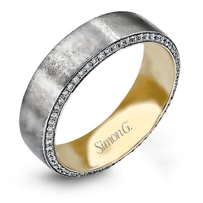 Simon G Men's Wedding Band In 14K Gold With Diamonds (White,Yellow)