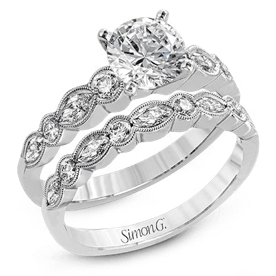Simon G Bridal Round-Cut Engagement Ring & Matching Wedding Band In 18K Gold With Diamonds (White)