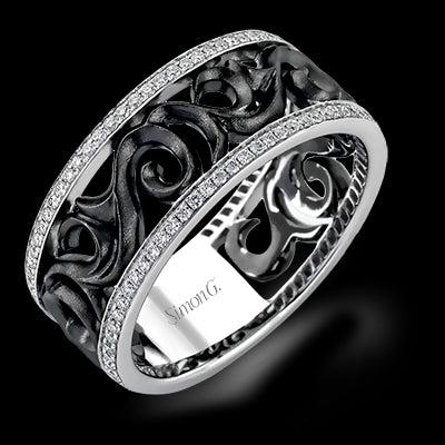 Simon G. 14k Two Tone White Wedding Band