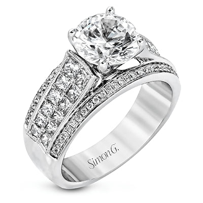 Simon G Bridal Round-Cut Simon Set Engagement Ring In 18K Gold With Diamonds (White)