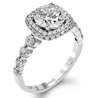 Simon G Bridal Round-Cut Double-Halo Engagement Ring In 18K Gold With Diamonds (White)