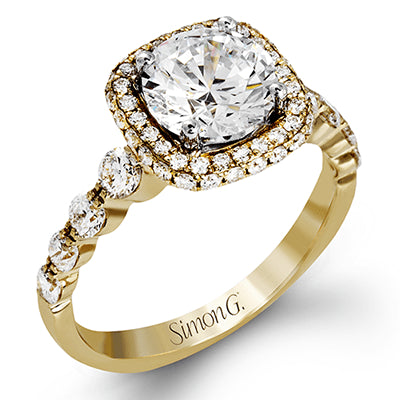 Simon G Bridal Round-Cut Double-Halo Engagement Ring In 18K Gold With Diamonds (Yellow)