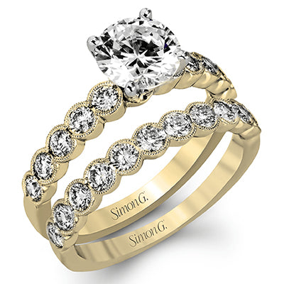 Simon G Bridal Round-Cut Engagement Ring & Matching Wedding Band In 18K Gold With Diamonds (Yellow)
