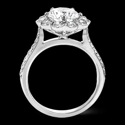 Simon G. Bridal Set 18k White Gold Round Cut Engagement Ring