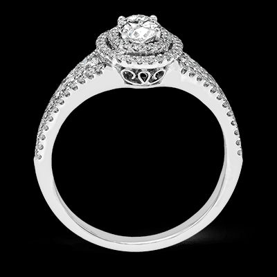 Simon G. 0.68 ctw Halo 18k White Gold Oval Cut Engagement Ring