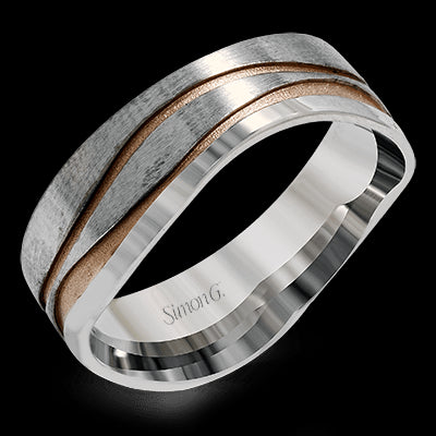 Simon G Men Ring 14k Gold (Rose, White)