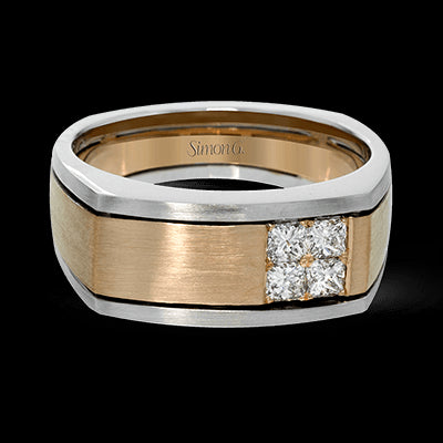 Simon G Men Ring 14k Gold (Rose, White) 0.47 ct Diamond