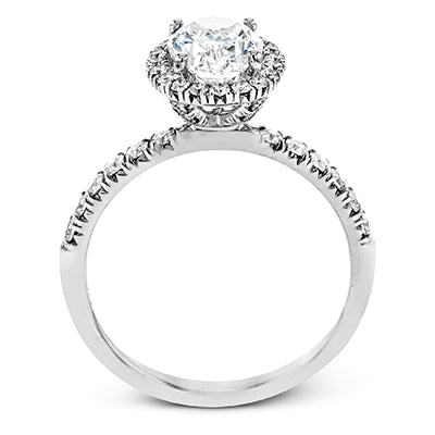 Simon G. Bridal Set 18k White Gold Oval Cut Engagement Ring