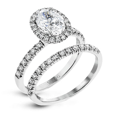 Simon G Bridal Oval-Cut Halo Engagement Ring & Matching Wedding Band In 18K Gold With Diamonds (White)