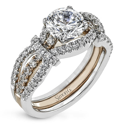 Simon G Bridal Round-Cut Split-Shank Engagement Ring & Matching Wedding Band In 18K Gold With Diamonds (White,Rose)