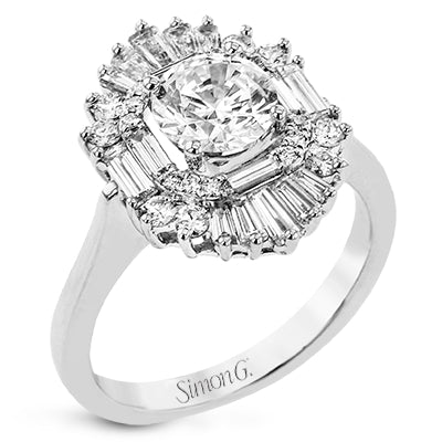 Simon G Bridal Round-Cut Halo Engagement Ring In 18K Gold With Diamonds (White)