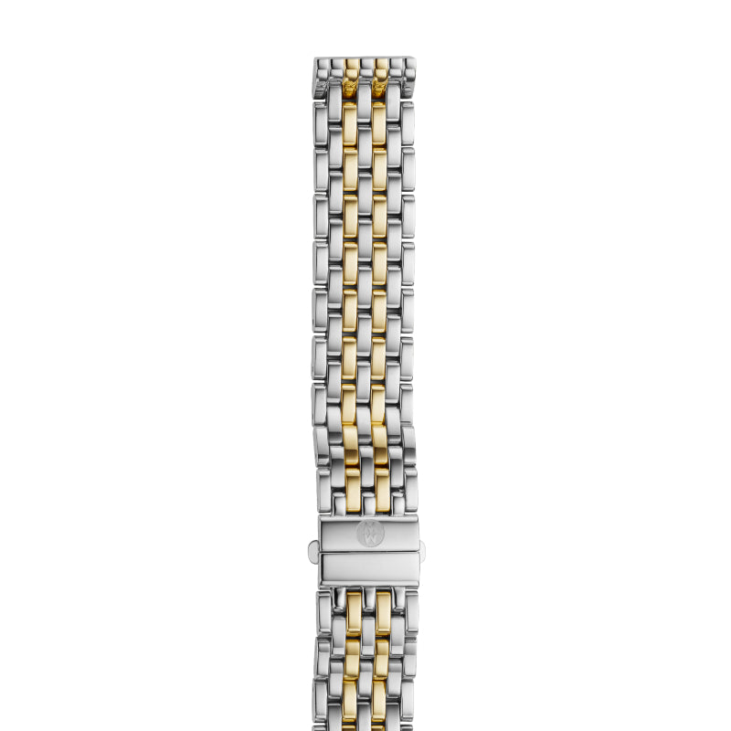 Michele 18mm Deco Seven-Link Two-Tone 18K Gold Bracelet