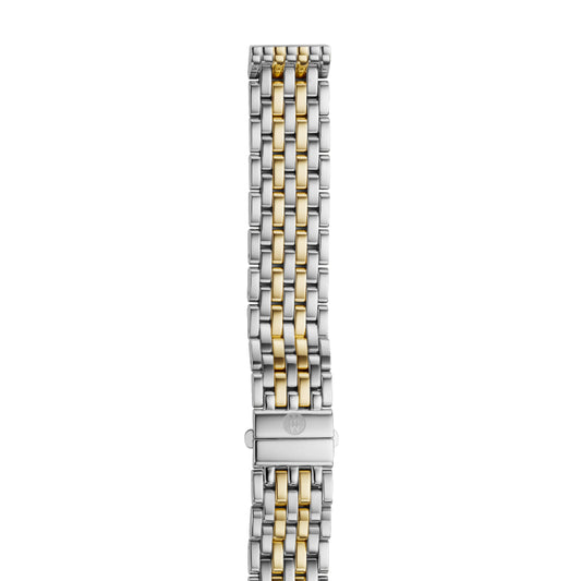 Michele 18mm Deco Seven-Link Two-Tone 18K Gold Bracelet