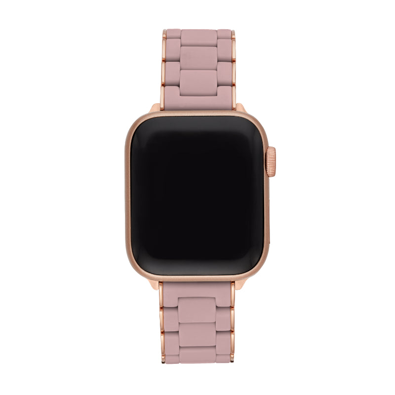 Michele 38/40/41mm and 42/44/45/49mm Rose and Pink Gold-Tone Silicone-Wrapped Bracelet Band for Apple Watch