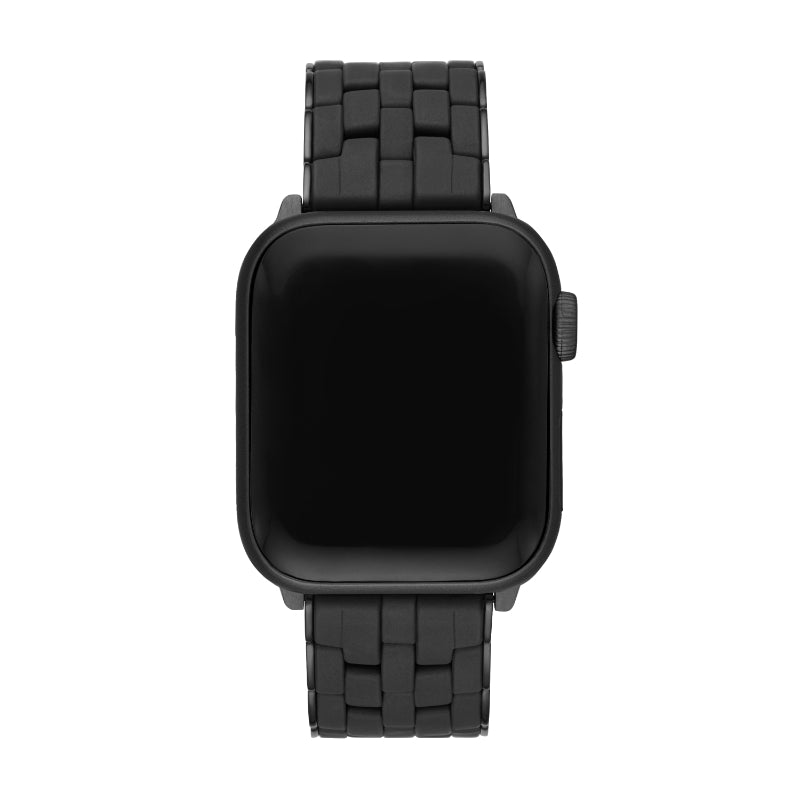 Michele 38/40/41mm and 42/44/45/49mm Black Silicone-Wrapped Bracelet Band for Apple Watch