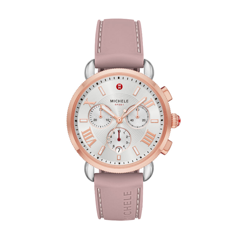 Michele Sporty Sport Sail Rose Silicone Watch