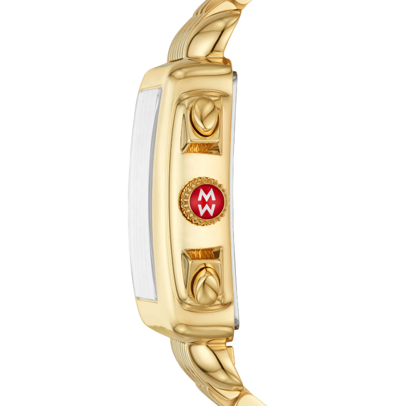 Michele Deco 18k Gold Diamond Dial Watch