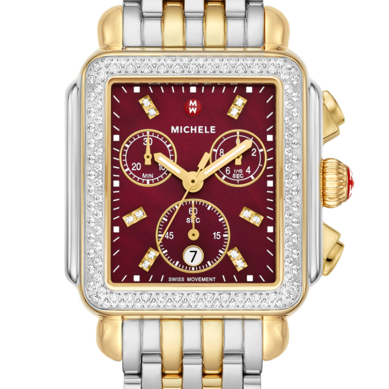 Michele Deco Two-Tone 18K Gold-Plated Diamond Watch