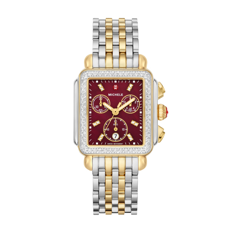 Michele Deco Two-Tone 18K Gold-Plated Diamond Watch