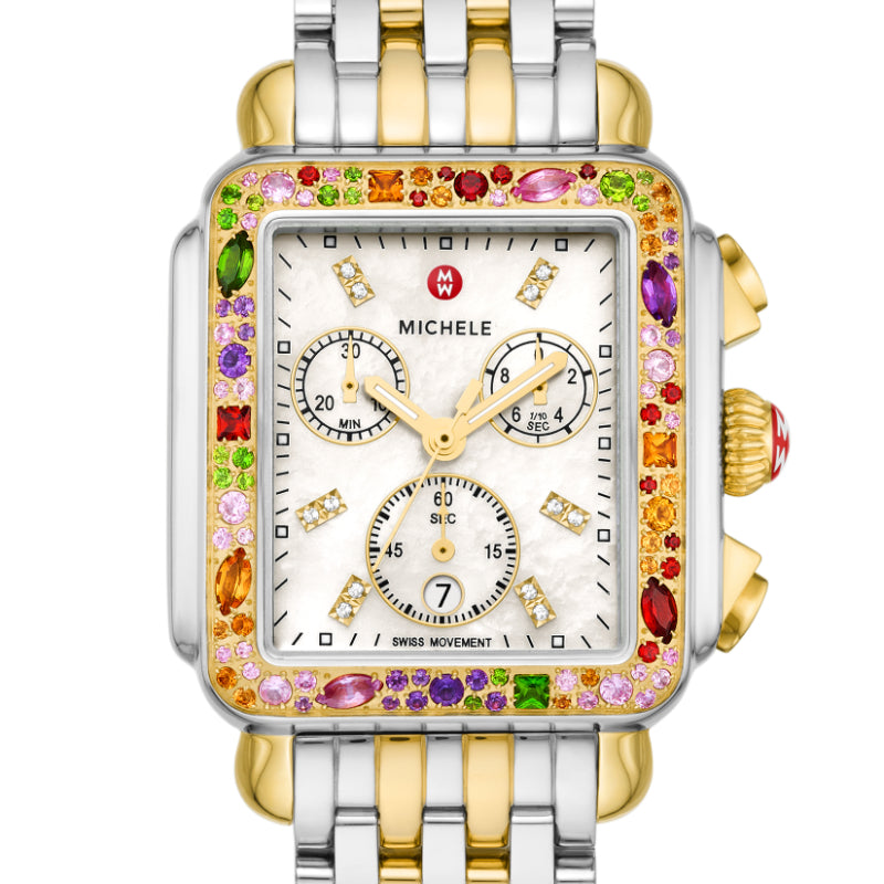 Michele Deco Soiree Two-Tone 18K Gold-Plated Diamond Watch