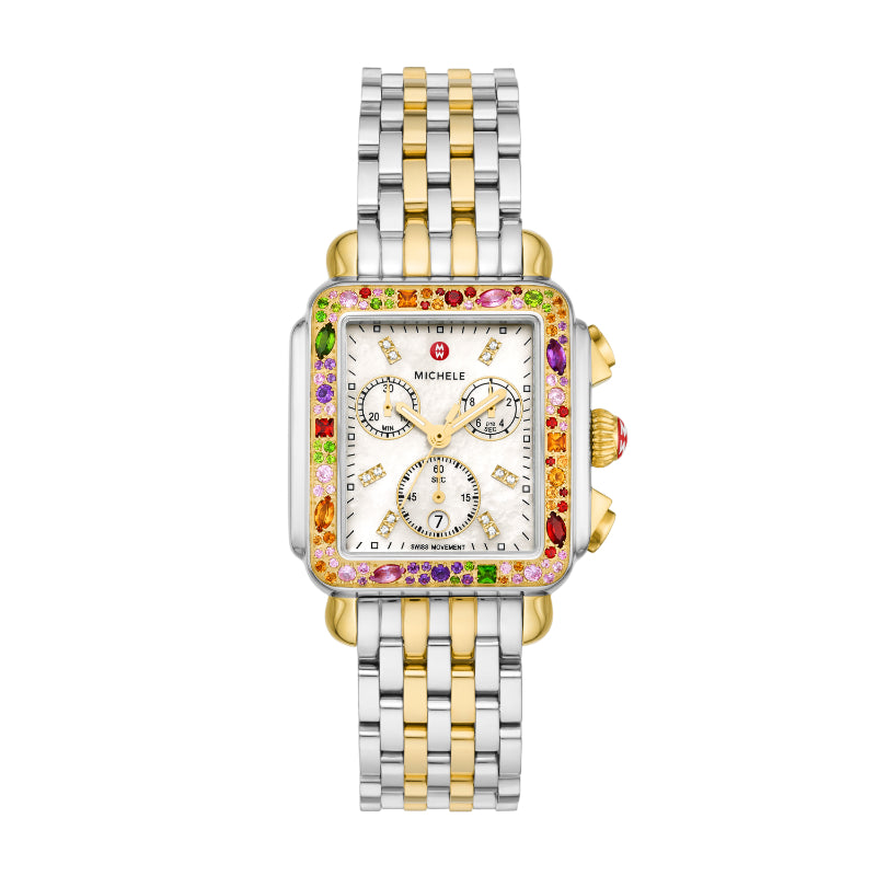 Michele Deco Soiree Two-Tone 18K Gold-Plated Diamond Watch