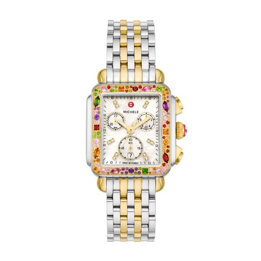 Michele Deco Soiree Two-Tone 18K Gold-Plated Diamond Watch