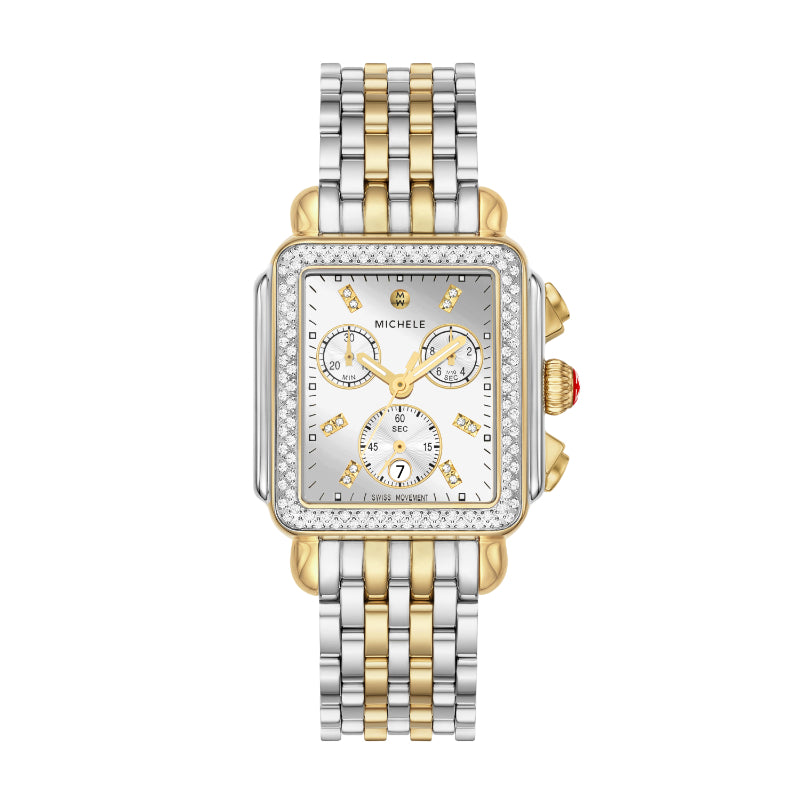 Michele Deco Two-Tone High Shine Stainless Steel Diamond Watch