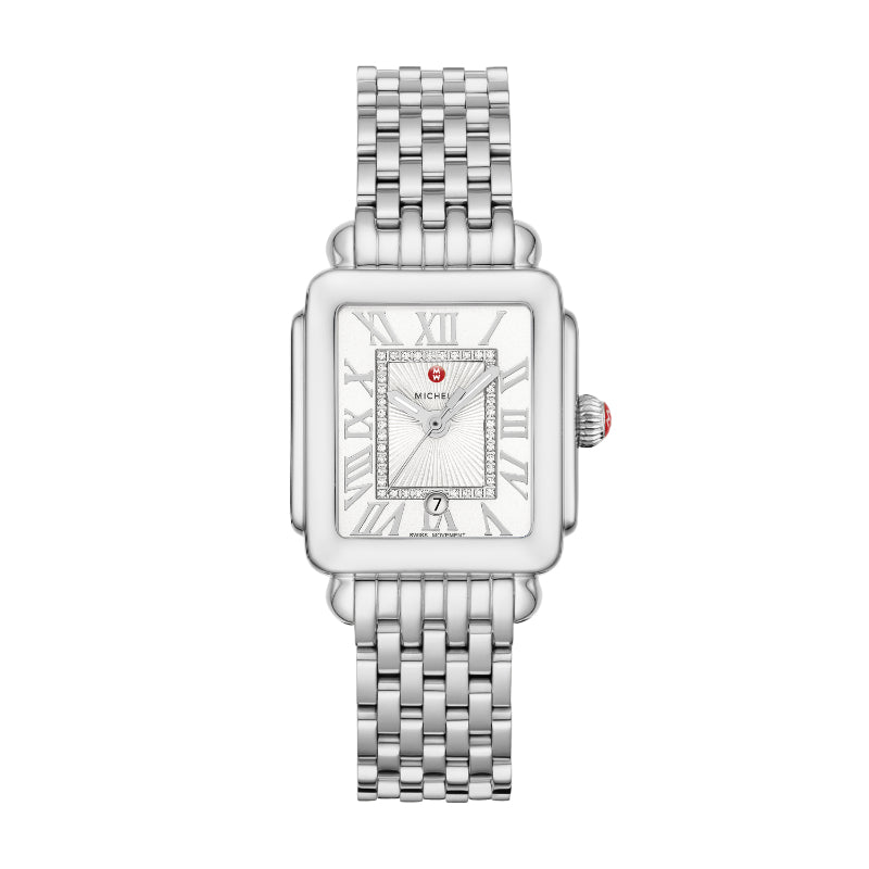 Michele Deco Madison Mid Stainless Steel Diamond Dial Watch