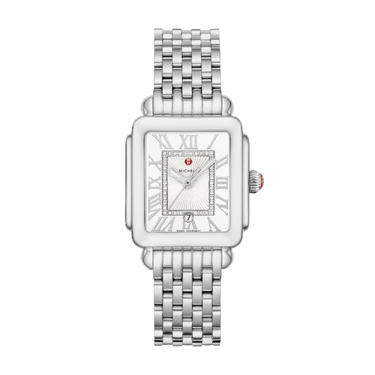 Michele Deco Madison Mid Stainless Steel Diamond Dial Watch