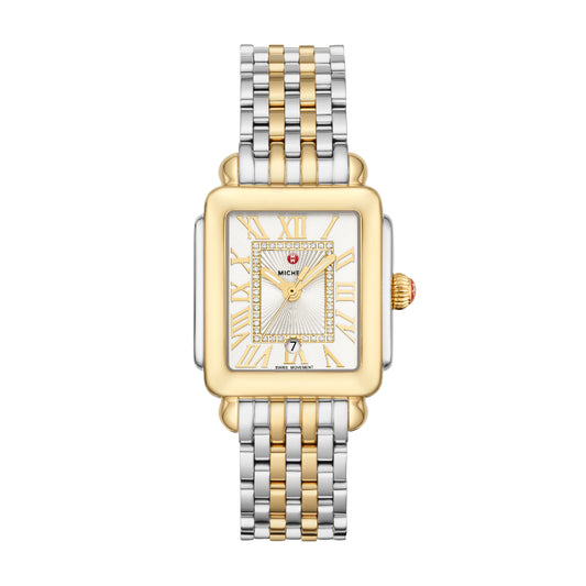 Michele Deco Madison Mid Two-Tone 18K Gold Diamond Dial Watch