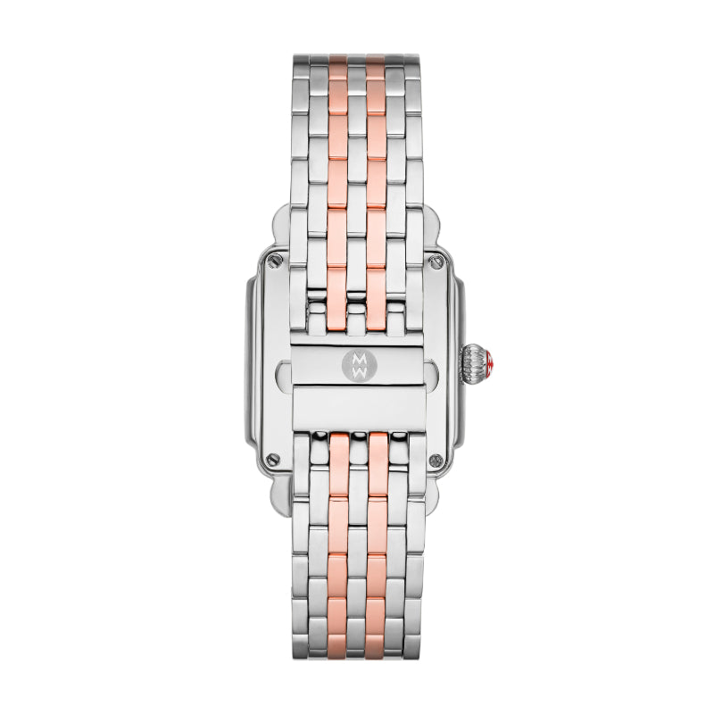 Michele Deco Madison Mid Two-Tone 18K Pink Gold Diamond Watch