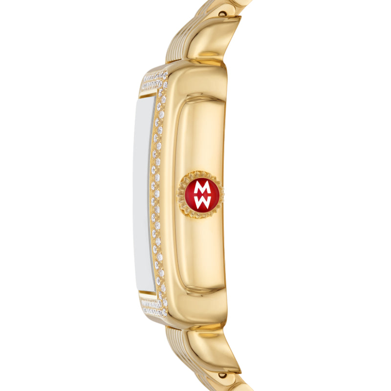 Michele Limited Edition Deco Madison Mid 18K Gold-Plated Diamond Watch
