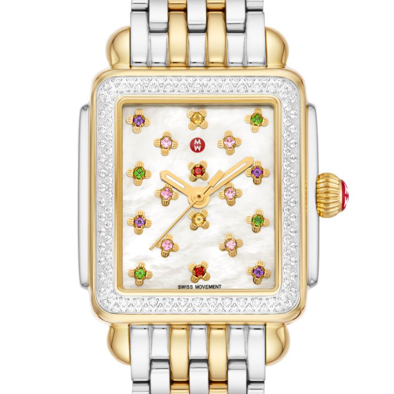 Michele Deco Fleur Two-Tone 18K Gold-Plated Diamond Watch