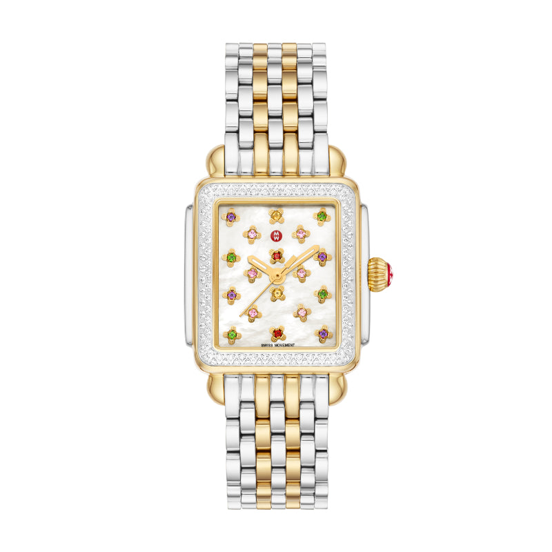 Michele Deco Fleur Two-Tone 18K Gold-Plated Diamond Watch