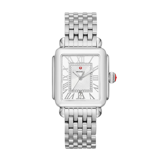 Michele Deco Madison Stainless Diamond Dial Watch