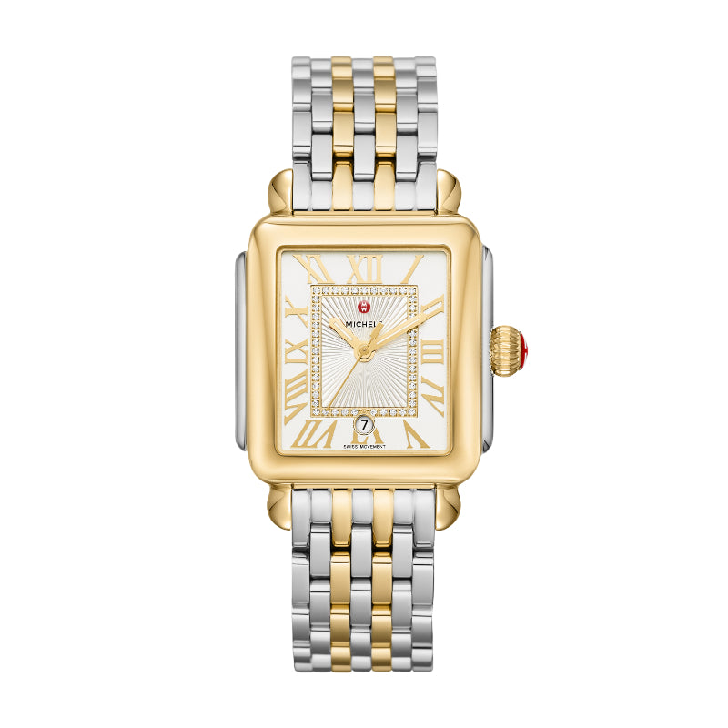 Michele Deco Madison Two-Tone 18K Gold Diamond Dial Watch
